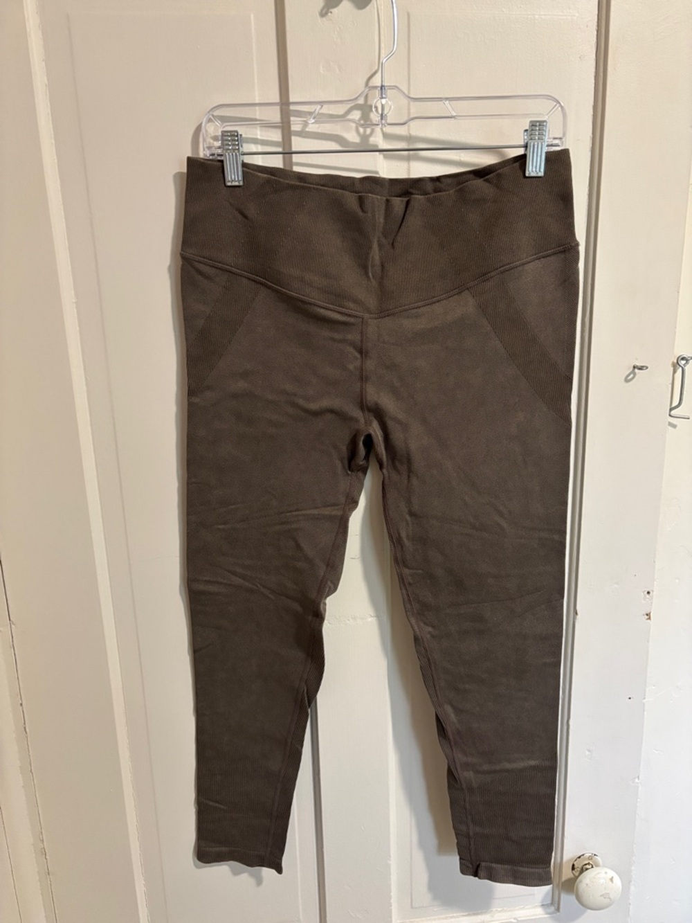 JoyLab Ribbed Crewneck Top in Chocolate Brown